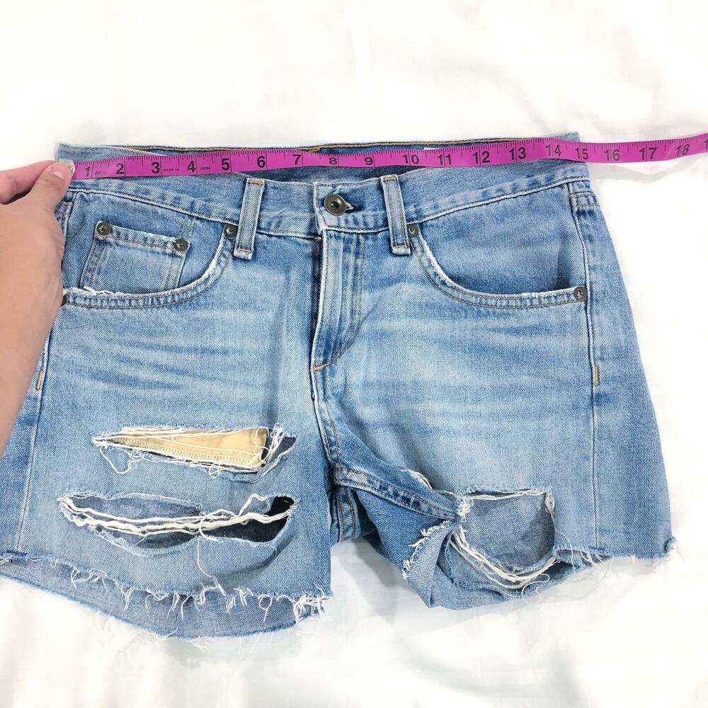 Rag & Bone Boyfriend Rye Denim Destroyed Shorts - Picture 6 of 9